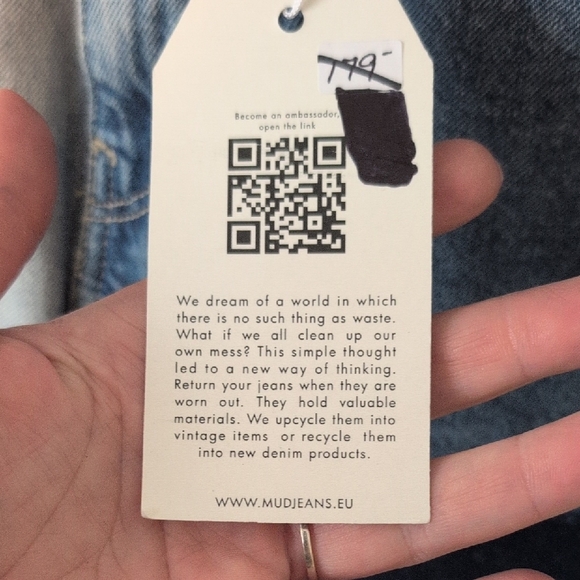 MUD Jeans Relaxed Patchwork Denim - Sustainable Organic Cotton - NWT - Picture 4 of 7